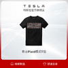 Tesla/特斯拉黑色圆领短袖T恤休闲Plaid 模式男款
