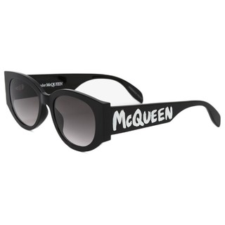 ALEXANDER MCQUEEN 男士太阳镜 669323J07401053 黑框烟灰片