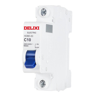 DELIXI 德力西 HDBE系列 HDBE631C10 1P单极断路器 10A