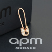 APM Monaco 个性简约别针耳环耳钉女玫瑰金色RE10942OX