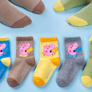 Peppa Pig 小猪佩奇 PW102 儿童袜子 5双装 快乐乔治 18-20cm
