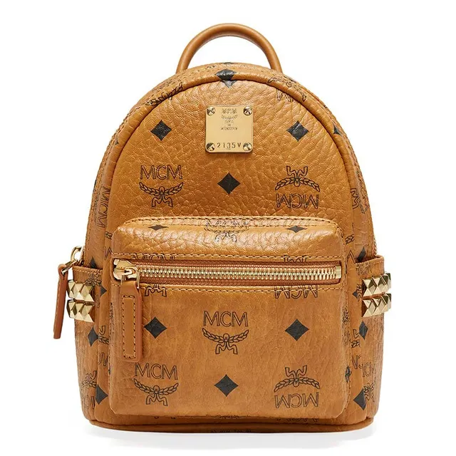 MCM Stark Visetos Bebe Boo系列 女士侧边铆钉双肩背包 MMK6SVE92