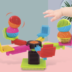 NUNUKIDS 纽奇62件套以色列感统积木儿童积木硬胶质拼插玩具创意百变积木盒装