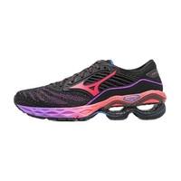 Mizuno 美津浓 Wave Creation 22 中性跑鞋 J1GC210163 黑色/粉色/橙色 36.5