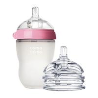 comotomo 可么多么 硅胶奶瓶 250ml 粉色+奶嘴 2只装 3月+/6月+ 礼盒装