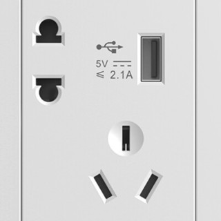 simon 西蒙电气 E3系列 斜五孔带USB插座 雅白色