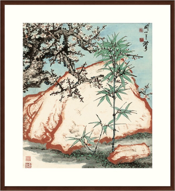 雅昌 关山月《三清图》142×116cm 宣纸 茶褐色