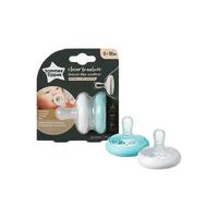 tommee tippee 汤美星 433440 仿母乳安抚奶嘴 2只装 白色+蓝色 6-18月