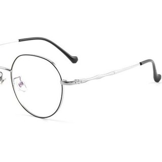 HD 汇鼎 K85351 黑银钛眼镜框+1.67折射率 防蓝光镜片
