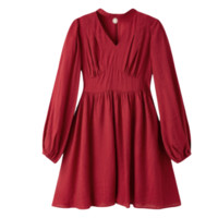 LEDIN 乐町 女士短款连衣裙 CWFAB3533 大红色 XS