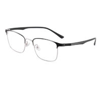 HD 汇鼎 80201 黑银色金属眼镜框+1.60折射率 防蓝光镜片