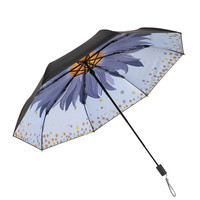 天堂 33619 8骨三折晴雨伞 浅兰