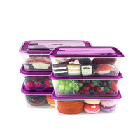 乐亿多 保鲜盒冰箱用食品收纳盒微波加热饭盒便当盒塑料带盖水果盒