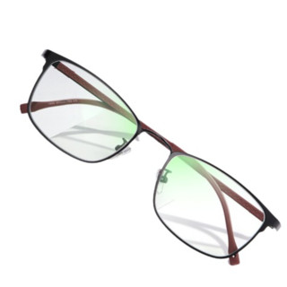 HD 汇鼎 1605 黑红色金属眼镜框+1.74折射率 防蓝光镜片