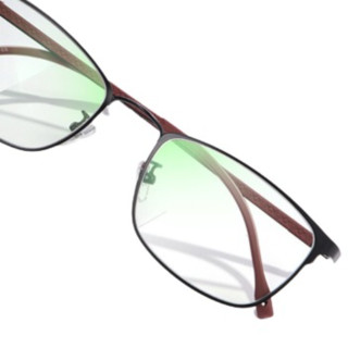HD 汇鼎 1605 黑红色金属眼镜框+1.74折射率 防蓝光镜片