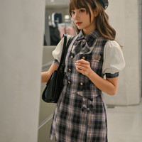 snbl 森女部落 JK制服 一号咖啡馆 格纹半裙 X1485a3