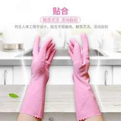 3M 橡胶手套 纤巧型防水耐刮擦洗碗手套 厨具家务清洁 单付装 小号