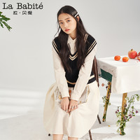 La Babite 拉贝缇 6T0D8001 学院风马甲衬衫裙两件套