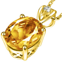 yngel 蜜安琪 MBD2200 时尚18K白金宝石钻石吊坠 3.1克拉 VVS1 0.8g 黄水晶款