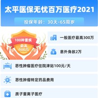 新品上线：太平医保无忧百万医疗2021（互联网版）7种既往症可投保