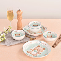 XILEPAI 喜乐派 卡通碗碟套装家用创意陶瓷碗盘碗筷餐具套装碗盘碟