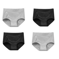 HANMAN 汉嫚 女士三角内裤套装 85044 4条装(黑*2+灰*2)