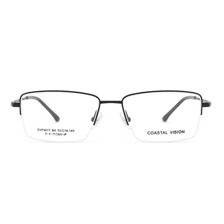 Coastal Vision 镜宴&essilor 依视路 CVF4017 黑色钛金属眼镜框+钻晶A4系列 1.60折射率 非球面镜片