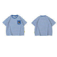 TYAKASHA 塔卡沙 K22CSXZ0015 儿童短袖T恤 蓝白条 100cm