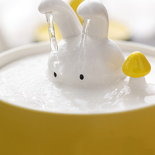 KimPets 兔子 宠物饮水机套装 5件套 柠檬黄 1.3L