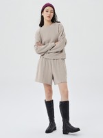 Gap 盖璞 女装|碳素软磨系列  简洁纯色法式圈织软卫衣2022春季新款