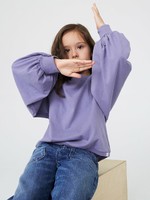 Gap 盖璞 女童|碳素软磨系列 纯棉圆领灯笼袖T恤