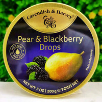 Cavendish & Harvey 嘉云 德国进口嘉云水果味硬质糖果零食CavendishHarvey Fruit Drops200g 黑莓梨味Pear&Blackberry Drops