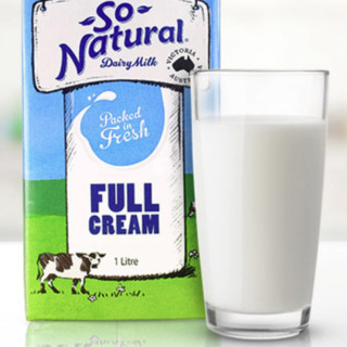 So Natural 澳伯顿 全脂纯牛奶 1L*12盒*2箱