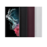 SAMSUNG 三星 Galaxy S22 Ultra/S22+/S22手机保护壳真皮保护套 灰色 三星S22