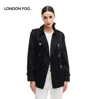 LONDON FOG 春季新品棉质英伦合身风衣外套肩袢单约克双排扣短款风衣女