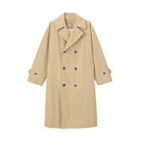 无印良品 無印良品 MUJI 男女通用 不易沾水宽版双排扣大衣 无性别男女同款