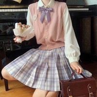 PEACH&PLUM; 桃子梅了 JK制服 月见草 淡紫色格裙 42cm