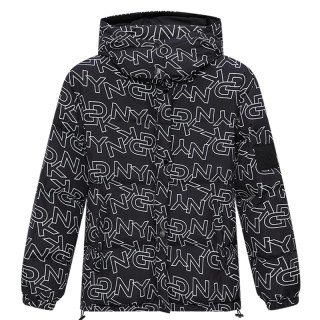 donnakaran唐纳卡兰女士连帽羽绒服w1410jj190b黑色m