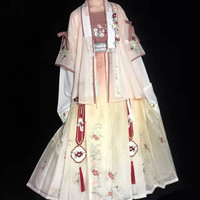 墨晨烟雨 白桃茶茶 明制汉服 对交穿5件套 春夏女装