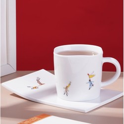故宫文化 冰嬉图咖啡红茶套杯 200ml 陶瓷杯