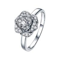 SEAZA 喜钻 R10049 女士花朵18K白金钻石戒指 4分 I-J 3.3g