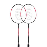 DHS 红双喜 红冠系列 108 羽毛球拍 双红色 双拍