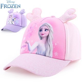 Disney 迪士尼 爱莎公主儿童帽子女童帽子宝宝防晒遮阳帽艾莎棒球帽鸭舌女