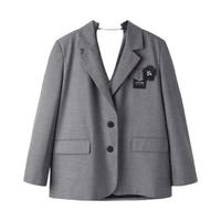 LEDIN 乐町 女士镂空小西装 CWBAC130186 灰色 L