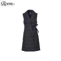 Roem 春无袖中长款系带淑女羽绒服女马甲外套RCJD84901CRCJD84901C