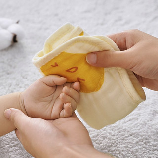 Purcotton 全棉时代 PAP203015N106 婴儿水洗纱布手帕 4条装 长岛冰橙+布朗柠檬