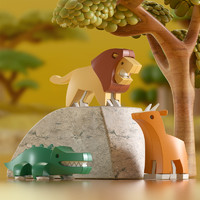 HALFTOYS 哈福 森林动物系列儿童亲子磁性拼装益智玩具鳄鱼积木骨架模型组装