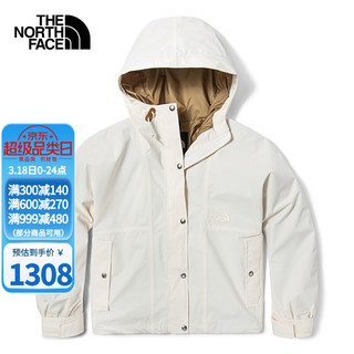 北面 冲锋衣女TheNorthFace户外防风透气夹克外套 N3N/白色 M/160