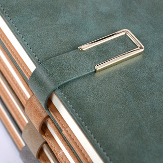 SHEN SHI 申士 j0218 B5金属扣皮面笔记本 绿色 单本装