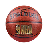 SPALDING 斯伯丁 旗舰店NBA金色LOGO室内室外通用篮球PU七号篮球(标准男子比赛用球) 76-806Y